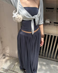 Hydrae Soft Tie Front Cropped Cardigan Top