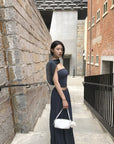 Hydrae Draped Jersey Halter Maxi Skirt Set