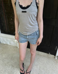 Rase le sol Lace Bra Layered Racerback Fitted Tank Top Set
