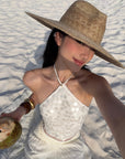 ROVENTE Haut dos nu en crochet à sequins
