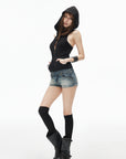 IAMXIAA Low Rise Vintage Wash Micro Denim Shorts