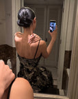 ROVENTE Lace Sequin Sheer Bodycon Maxi Dress