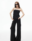 IAMXIAA Low-Rise Wide Leg Cargo Pants