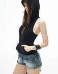 IAMXIAA Low Rise Vintage Wash Micro Denim Shorts