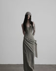 DOINDULGE Corset Wrap Maxi Dress