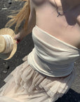 Rase le sol Cascading Tulle Asymmetrical Skirt