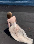Rase le sol Draped Tube Top & Layered Tulle Skirt Set