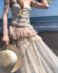 Rase le sol Cascading Tulle Asymmetrical Skirt