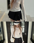 Rase le sol Deconstructed Pleated Mini Skirt & Bloomers Set