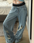 Rase le sol Distressed Wide-Leg Jeans