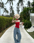 Rase le sol Distressed Wide-Leg Jeans