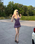 Rase le sol Ruched Mermaid Hem Dress