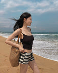 Hydrae Micro lounge en maille à rayures taille basse Short
