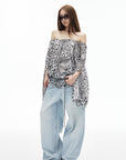 IAMXIAA Wild Muse Off-Shoulder Chiffon Top