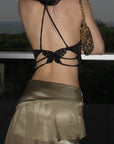 Hydrae Metallic Drape Mini Skirt