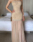 Hydrae Robe longue sirène en dentelle à dos nu