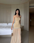 Hydrae Robe longue sirène en dentelle à dos nu