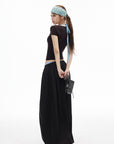 IAMXIAA Pantalon large à cordon style ballon