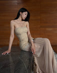 Hydrae Robe longue sirène en dentelle à dos nu