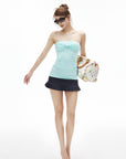 IAMXIAA Low-Rise Pleated Hem Mini Skirt