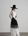 DOINDULGE One Shoulder Asymmetric Embroidered Top