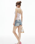 IAMXIAA Low Rise Washed Denim Skort