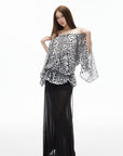 IAMXIAA Wild Muse Off-Shoulder Chiffon Top