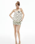 IAMXIAA Polka Dot Strapless Mini Dress