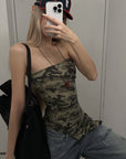 Rase le sol Camouflage Asymmetric Tube Top