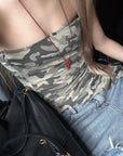 Rase le sol Camouflage Asymmetric Tube Top