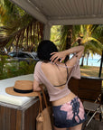 Hydrae Sheer Drape Backless Off-Shoulder Top