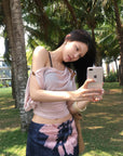 Hydrae Sheer Drape Backless Off-Shoulder Top