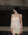Hydrae Embroidered Chiffon Bubble Mini Dress