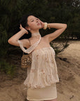 Hydrae Embroidered Chiffon Bubble Mini Dress
