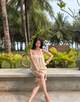 Hydrae Embroidered Chiffon Bubble Mini Dress