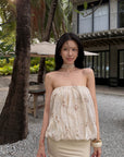 Hydrae Embroidered Chiffon Bubble Mini Dress