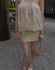 Hydrae Embroidered Chiffon Bubble Mini Dress