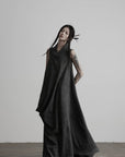 DOINDULGE Draped Shawl Collar Maxi Dress