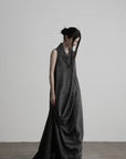 DOINDULGE Draped Shawl Collar Maxi Dress