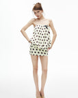 IAMXIAA Polka Dot Strapless Mini Dress