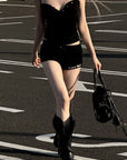 Rase le sol Raw Hem Low-Rise Lounge Shorts