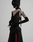 DOINDULGE Black Mesh Corset Bandeau Top