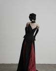 DOINDULGE Gothic Lace-Up Maxi Skirt