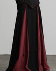 DOINDULGE Gothic Lace-Up Maxi Skirt