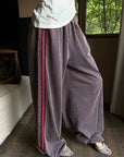 Rase le sol Washed Velvet-Feel Wide-Leg Track Pants