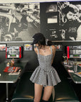 WARDEN EDGE Vintage Gingham Corset Bubble Mini Dress