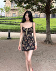 Hydrae Vintage Floral Slip Mini Dress