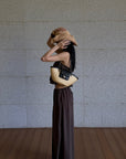 ROVENTE Brown Drawstring Wide-Leg Pants