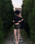 ROVENTE Lace Fringe Mini Skirt
