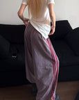 Rase le sol Washed Velvet-Feel Wide-Leg Track Pants